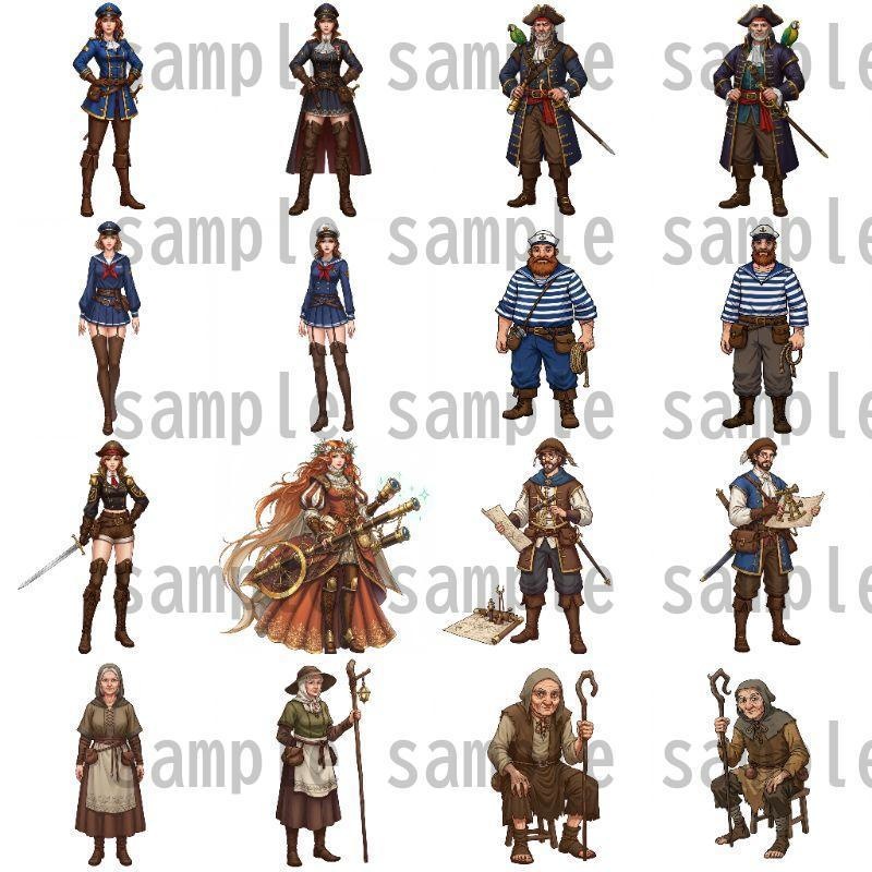 【168枚】ファンタジーRPG NPC立ち絵【著作権フリー素材】街中の人々