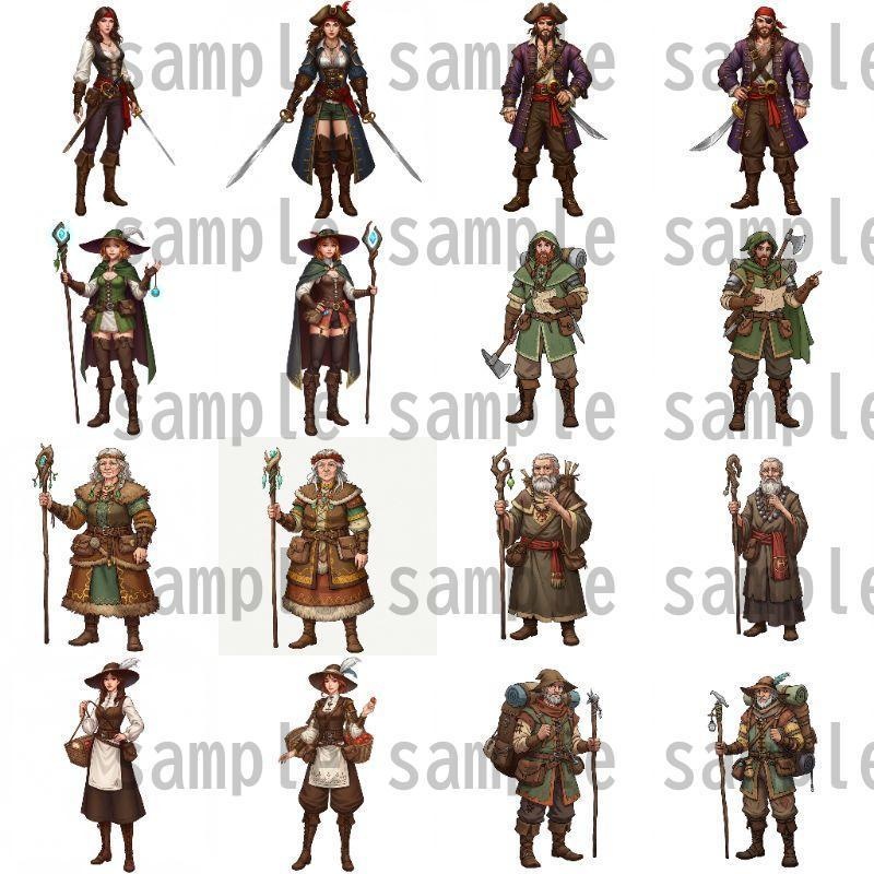 【168枚】ファンタジーRPG NPC立ち絵【著作権フリー素材】街中の人々