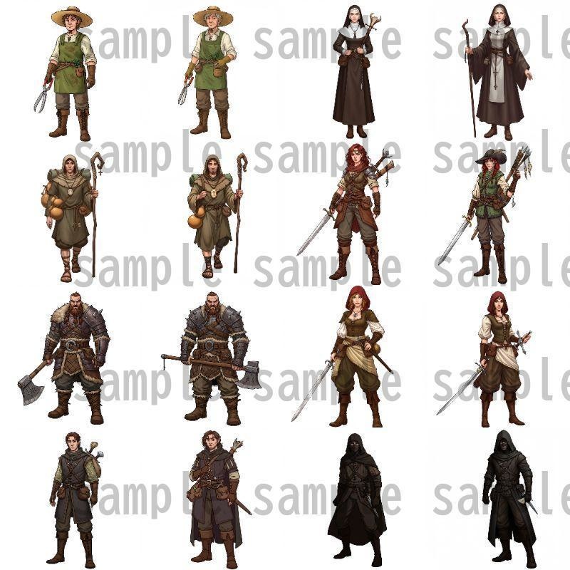 【168枚】ファンタジーRPG NPC立ち絵【著作権フリー素材】街中の人々