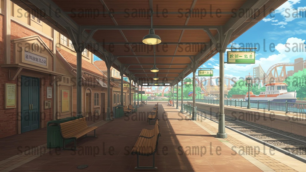 【96枚】遊園地・テーマパーク 背景イラスト/風景画像【著作権フリー素材】