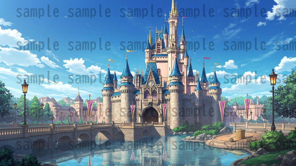 【96枚】遊園地・テーマパーク 背景イラスト/風景画像【著作権フリー素材】