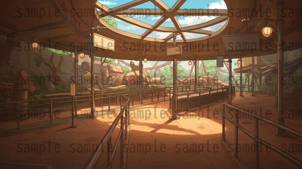【96枚】遊園地・テーマパーク 背景イラスト/風景画像【著作権フリー素材】