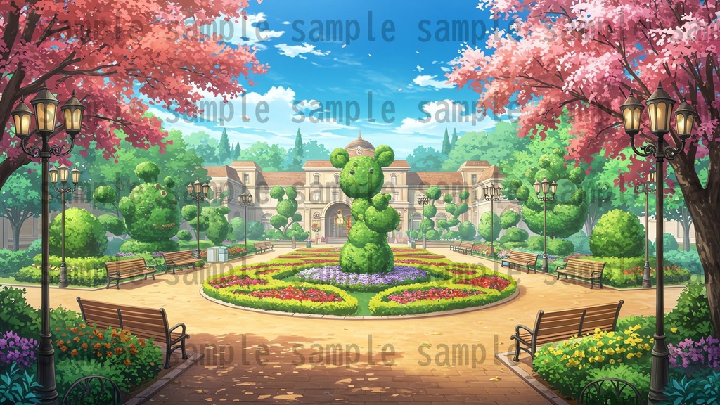 【96枚】遊園地・テーマパーク 背景イラスト/風景画像【著作権フリー素材】