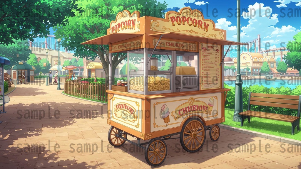 【96枚】遊園地・テーマパーク 背景イラスト/風景画像【著作権フリー素材】