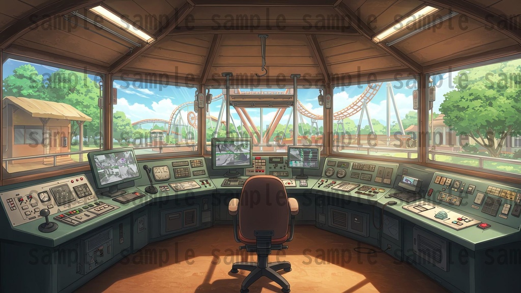 【96枚】遊園地・テーマパーク 背景イラスト/風景画像【著作権フリー素材】