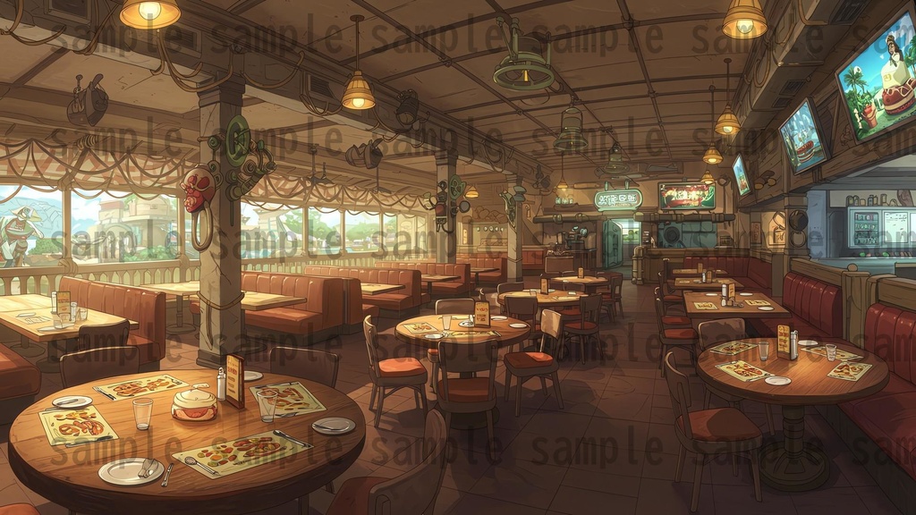 【96枚】遊園地・テーマパーク 背景イラスト/風景画像【著作権フリー素材】