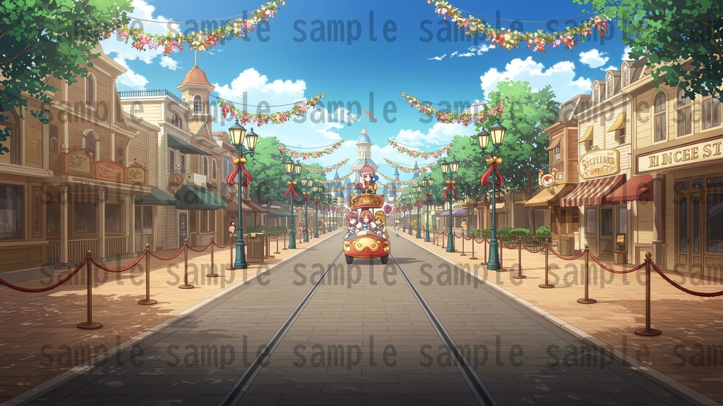 【96枚】遊園地・テーマパーク 背景イラスト/風景画像【著作権フリー素材】