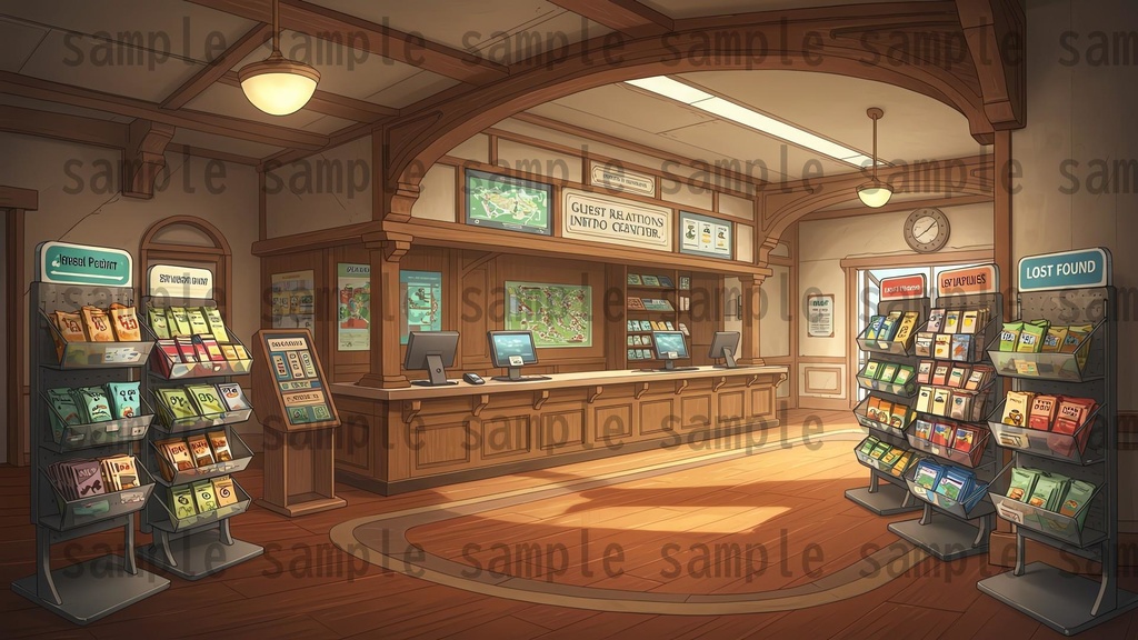 【96枚】遊園地・テーマパーク 背景イラスト/風景画像【著作権フリー素材】