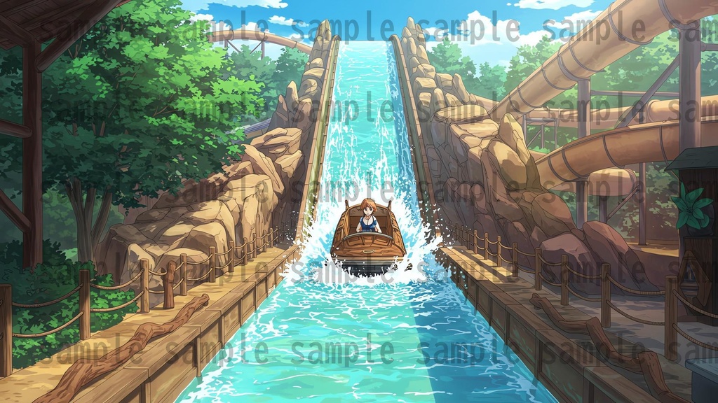 【96枚】遊園地・テーマパーク 背景イラスト/風景画像【著作権フリー素材】