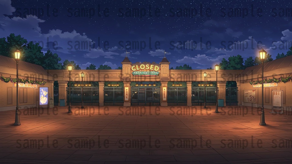 【96枚】遊園地・テーマパーク 背景イラスト/風景画像【著作権フリー素材】