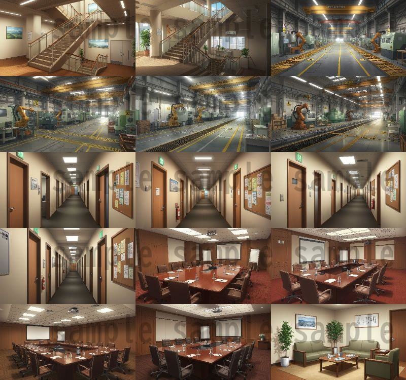 【195枚】会社・オフィス内 背景イラスト【著作権フリー素材】