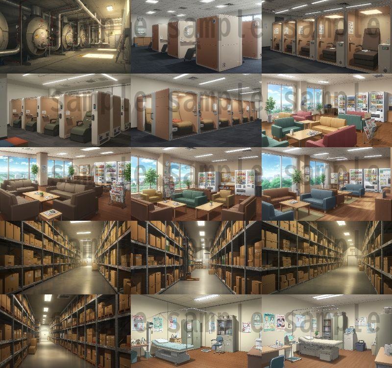 【195枚】会社・オフィス内 背景イラスト【著作権フリー素材】