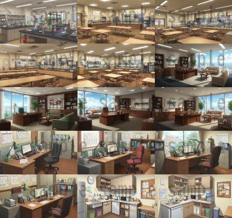 【195枚】会社・オフィス内 背景イラスト【著作権フリー素材】