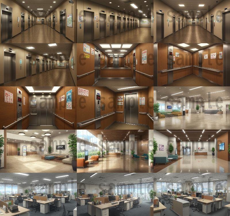 【195枚】会社・オフィス内 背景イラスト【著作権フリー素材】