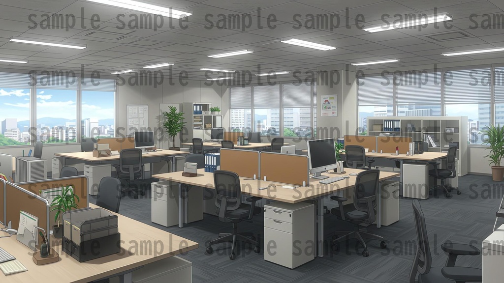 【195枚】会社・オフィス内 背景イラスト【著作権フリー素材】