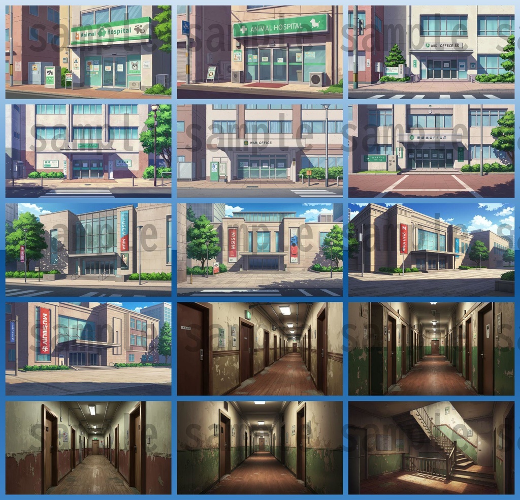 【1660枚】街中の野外 背景イラスト【著作権フリー素材】※1156枚追加しました!