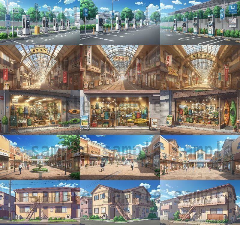 【1660枚】街中の野外 背景イラスト【著作権フリー素材】※1156枚追加しました!