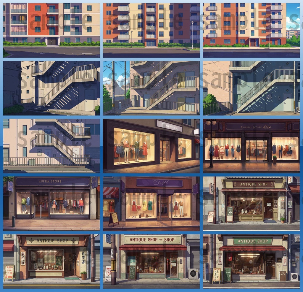 【1660枚】街中の野外 背景イラスト【著作権フリー素材】※1156枚追加しました!