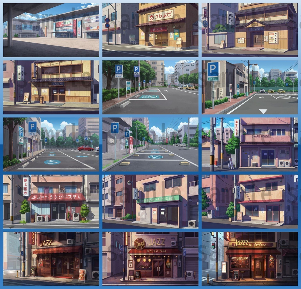 【1660枚】街中の野外 背景イラスト【著作権フリー素材】※1156枚追加しました!