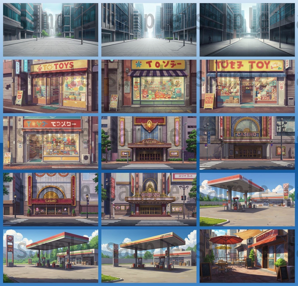 【1660枚】街中の野外 背景イラスト【著作権フリー素材】※1156枚追加しました!