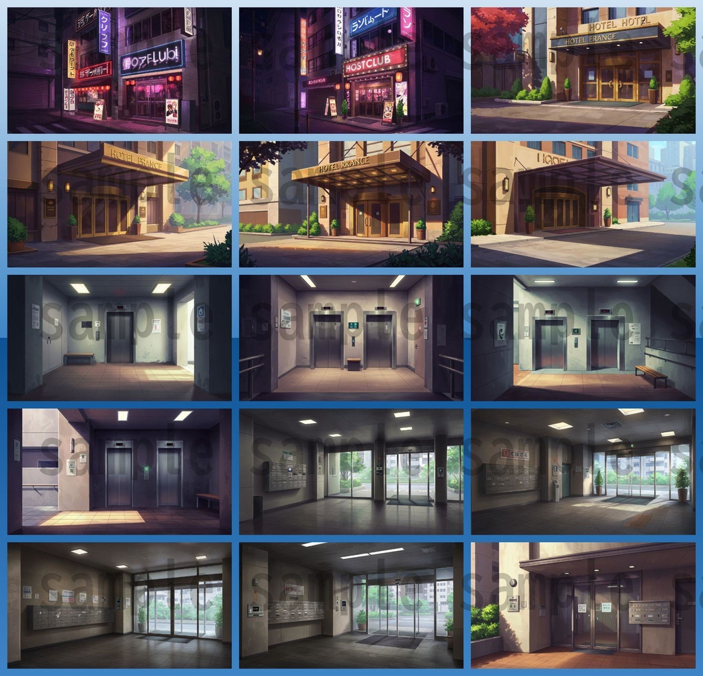 【1660枚】街中の野外 背景イラスト【著作権フリー素材】※1156枚追加しました!