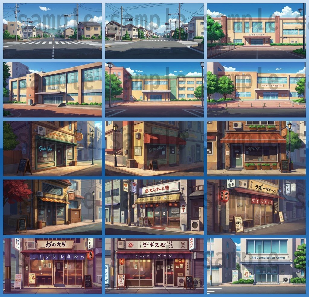 【1660枚】街中の野外 背景イラスト【著作権フリー素材】※1156枚追加しました!