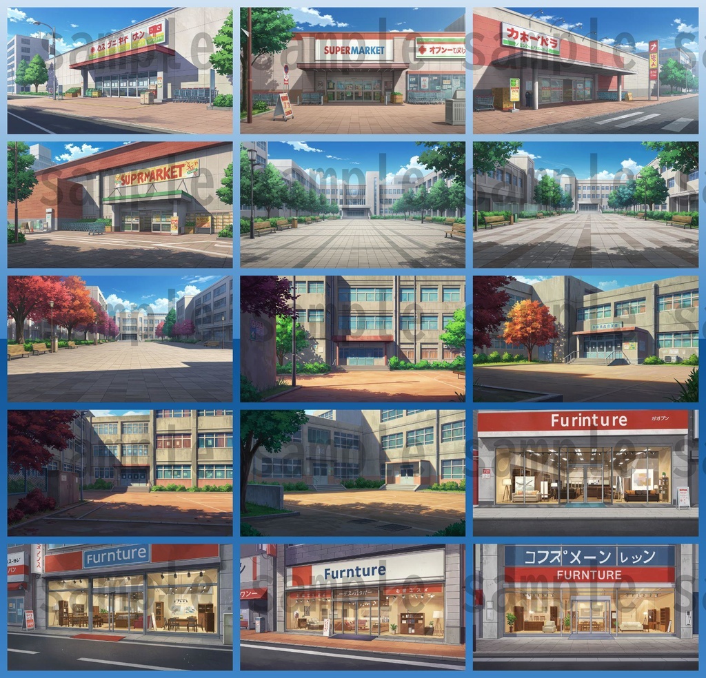 【1660枚】街中の野外 背景イラスト【著作権フリー素材】※1156枚追加しました!