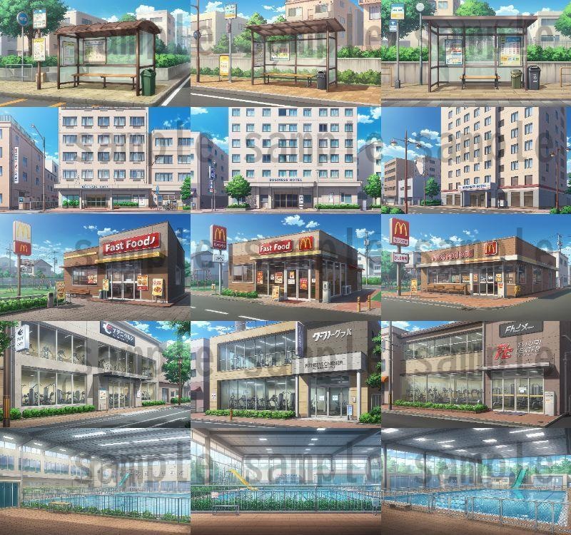 【1660枚】街中の野外 背景イラスト【著作権フリー素材】※1156枚追加しました!