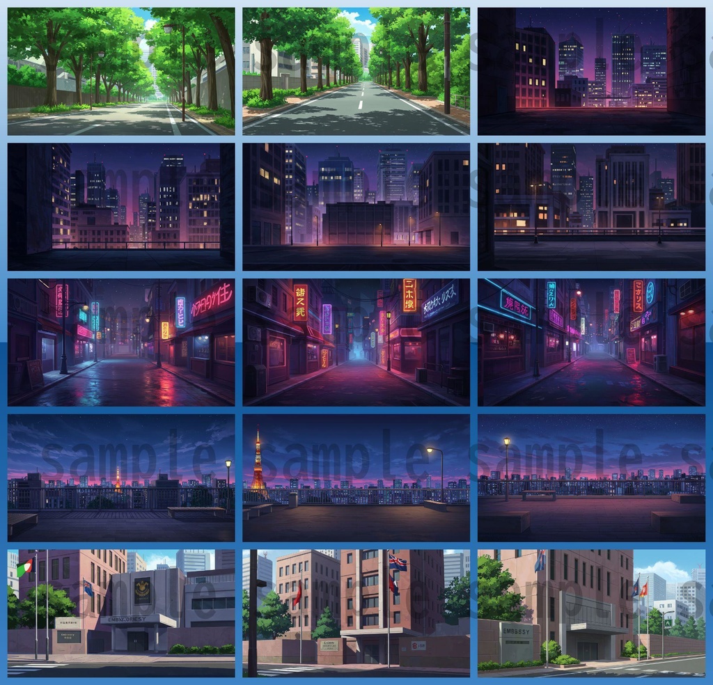 【1660枚】街中の野外 背景イラスト【著作権フリー素材】※1156枚追加しました!