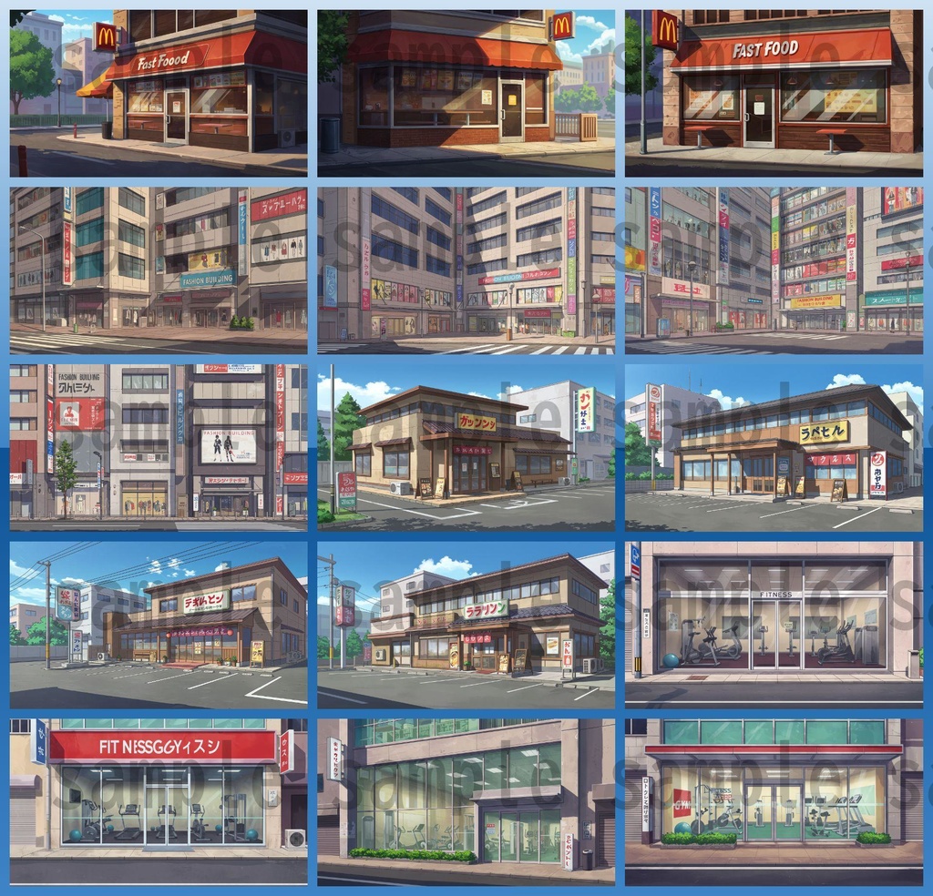 【1660枚】街中の野外 背景イラスト【著作権フリー素材】※1156枚追加しました!