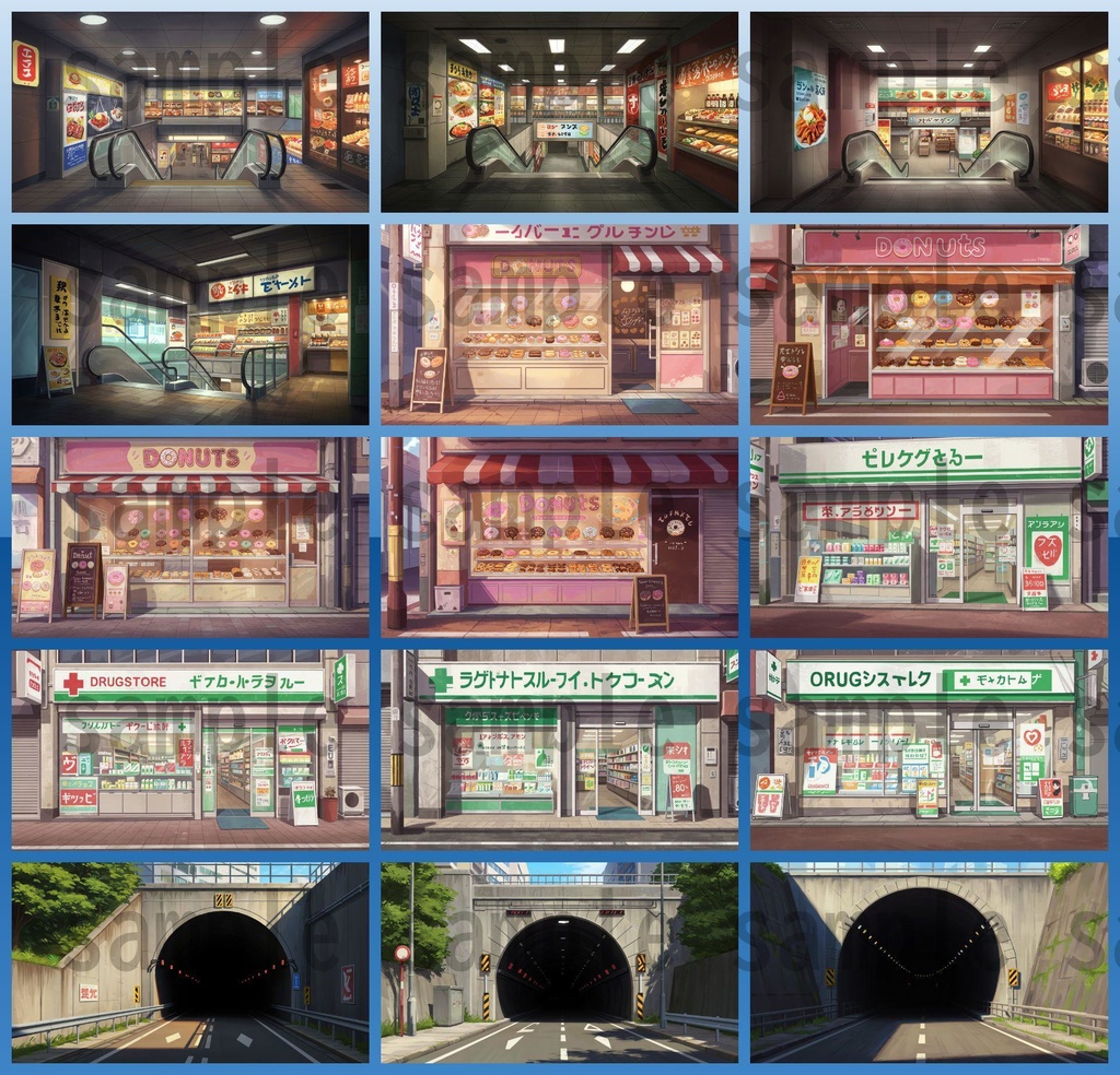 【1660枚】街中の野外 背景イラスト【著作権フリー素材】※1156枚追加しました!