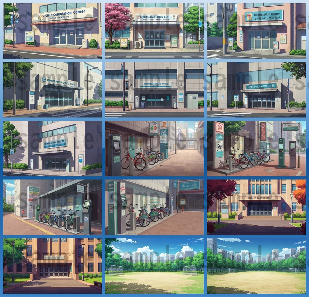 【1660枚】街中の野外 背景イラスト【著作権フリー素材】※1156枚追加しました!