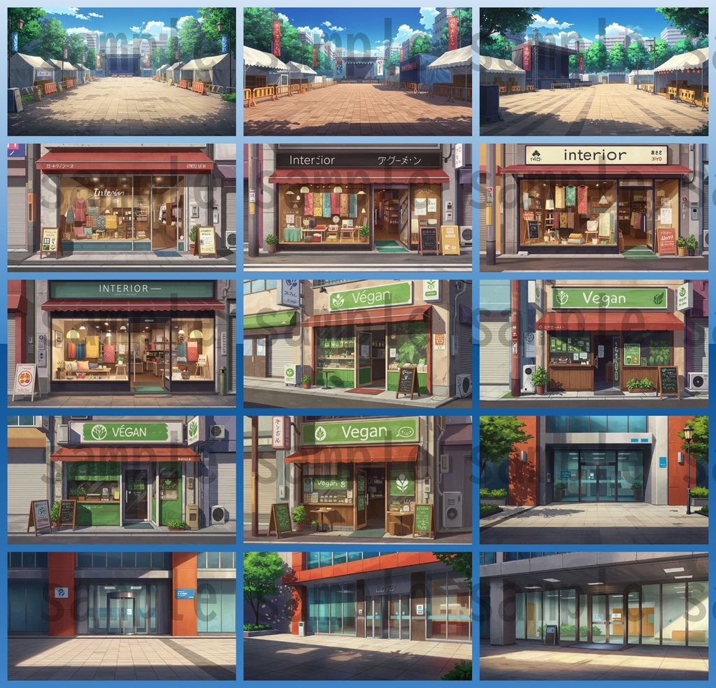 【1660枚】街中の野外 背景イラスト【著作権フリー素材】※1156枚追加しました!