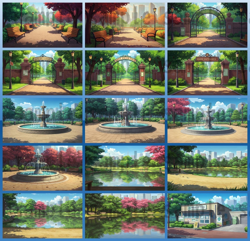 【1660枚】街中の野外 背景イラスト【著作権フリー素材】※1156枚追加しました!