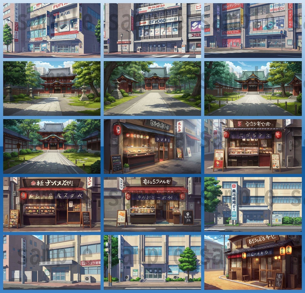 【1660枚】街中の野外 背景イラスト【著作権フリー素材】※1156枚追加しました!