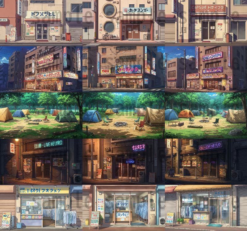 【1660枚】街中の野外 背景イラスト【著作権フリー素材】※1156枚追加しました!