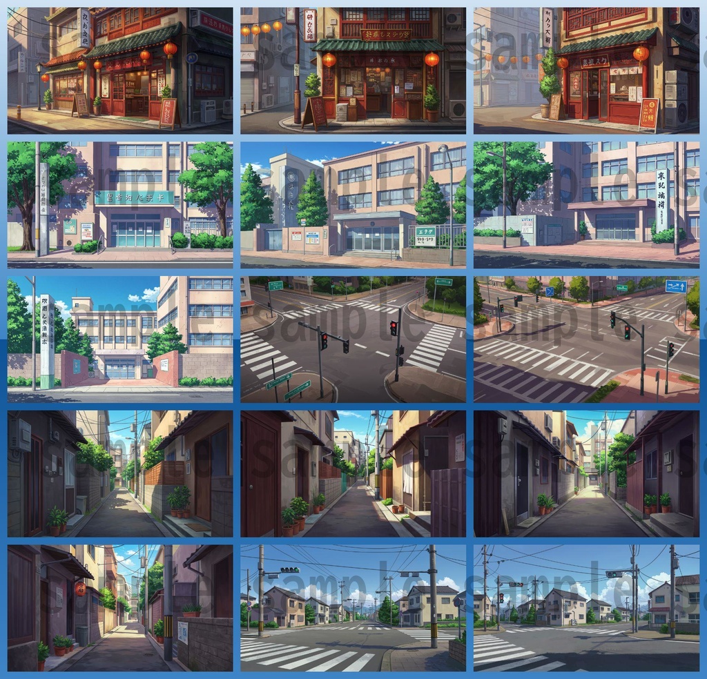 【1660枚】街中の野外 背景イラスト【著作権フリー素材】※1156枚追加しました!