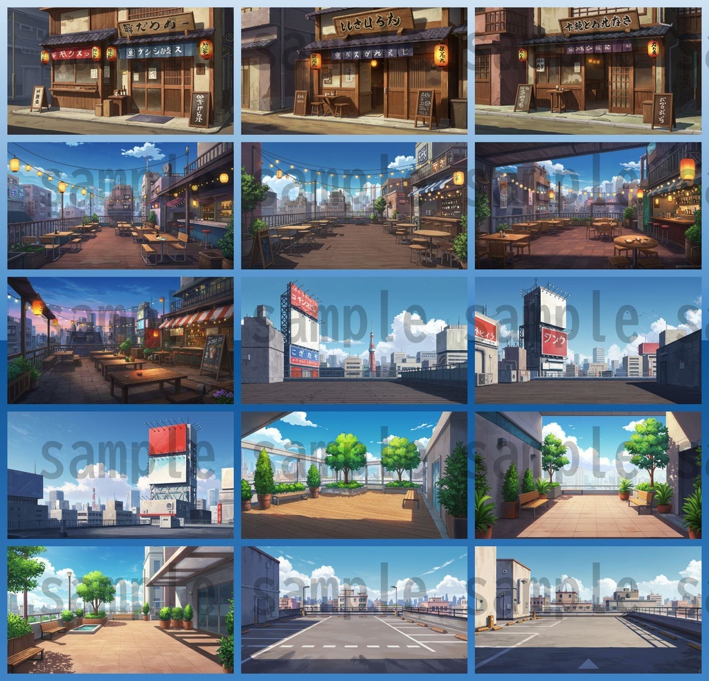 【1660枚】街中の野外 背景イラスト【著作権フリー素材】※1156枚追加しました!
