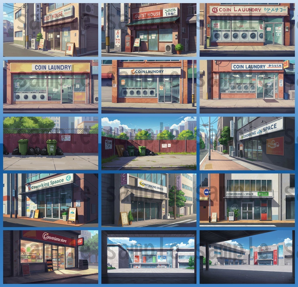 【1660枚】街中の野外 背景イラスト【著作権フリー素材】※1156枚追加しました!