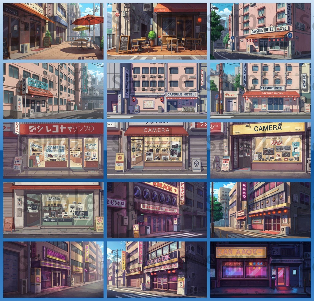 【1660枚】街中の野外 背景イラスト【著作権フリー素材】※1156枚追加しました!