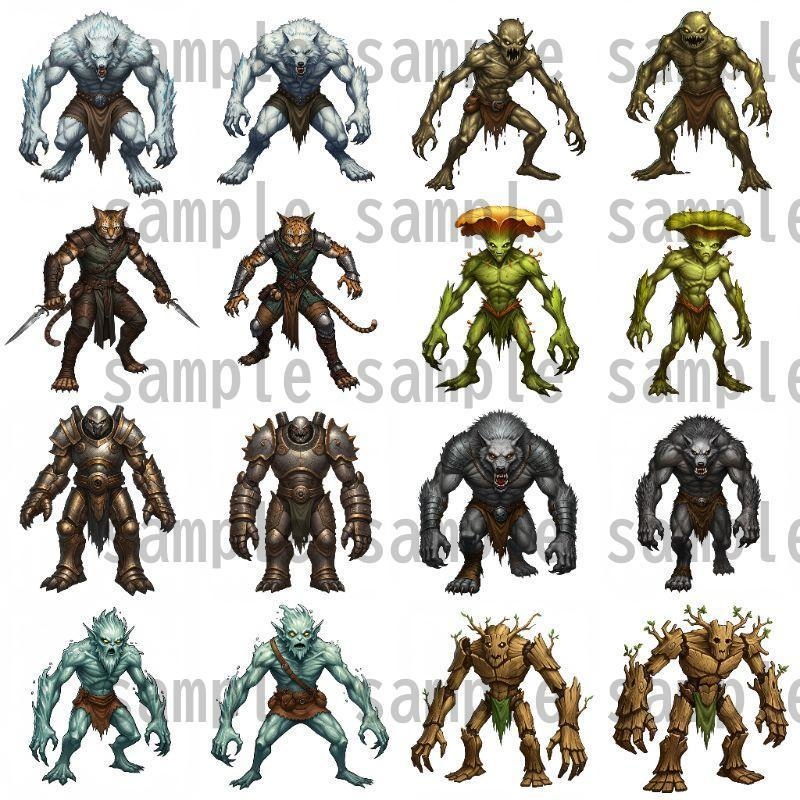 【694枚】モンスター(敵キャラ・モブ)立ち絵イラスト【著作権フリー素材】