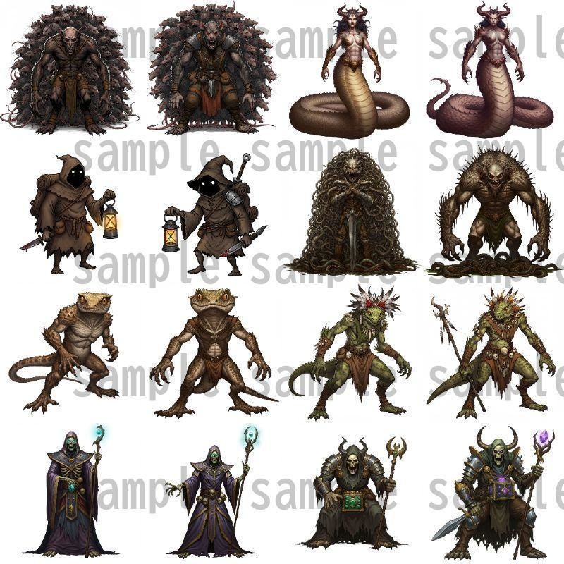 【694枚】モンスター(敵キャラ・モブ)立ち絵イラスト【著作権フリー素材】