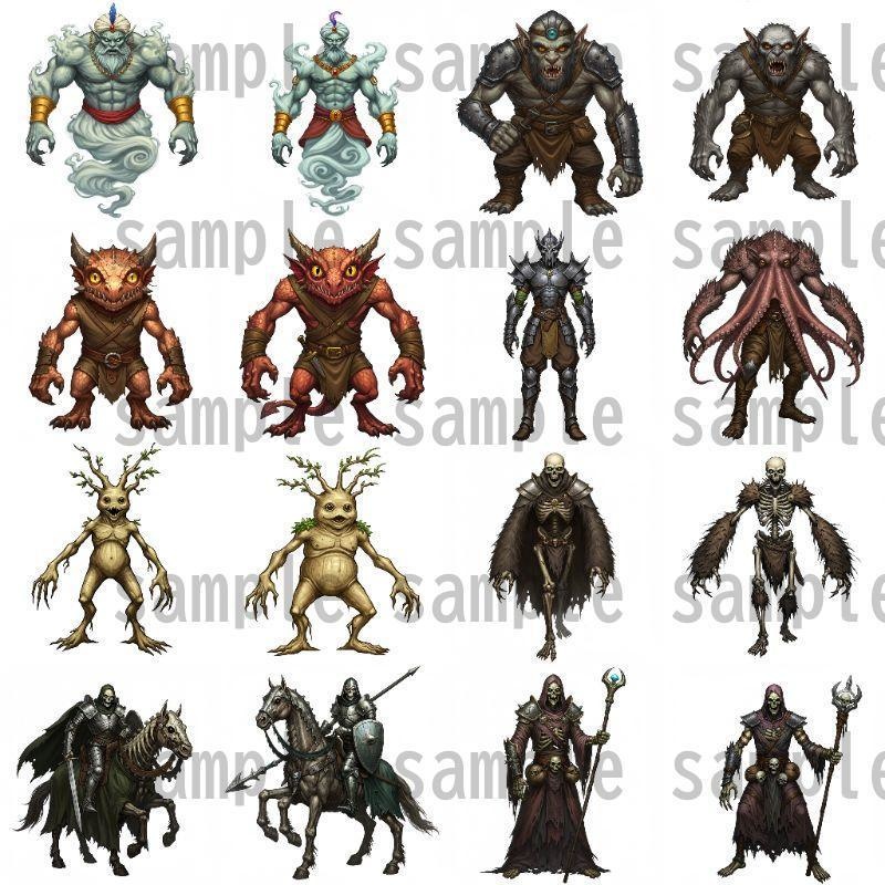 【694枚】モンスター(敵キャラ・モブ)立ち絵イラスト【著作権フリー素材】