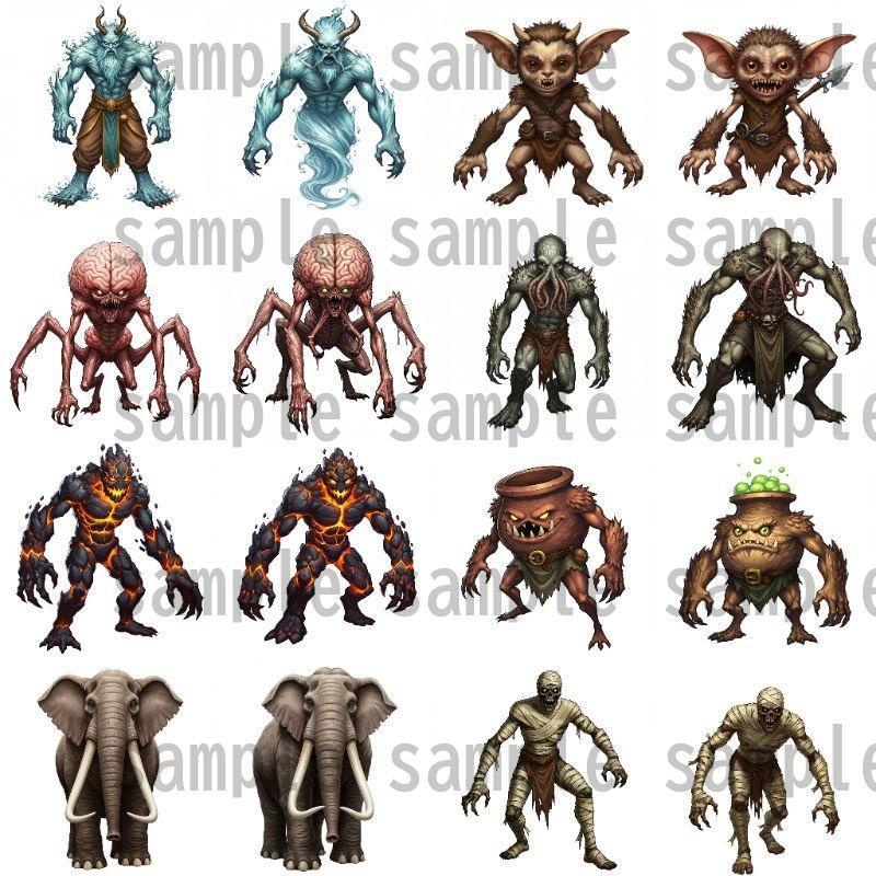 【694枚】モンスター(敵キャラ・モブ)立ち絵イラスト【著作権フリー素材】
