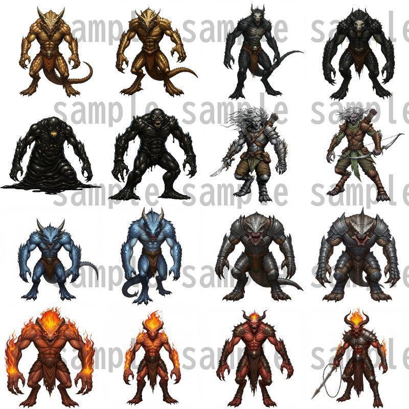 【694枚】モンスター(敵キャラ・モブ)立ち絵イラスト【著作権フリー素材】