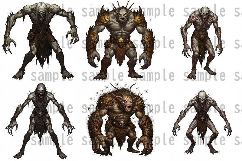 【694枚】モンスター(敵キャラ・モブ)立ち絵イラスト【著作権フリー素材】