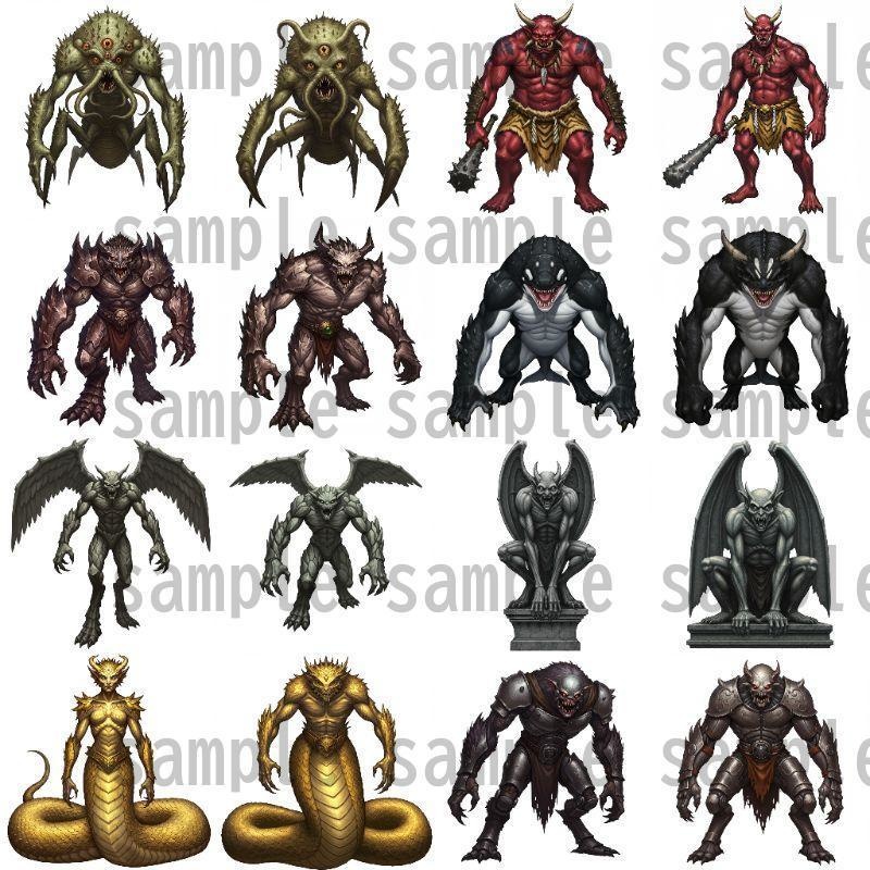 【694枚】モンスター(敵キャラ・モブ)立ち絵イラスト【著作権フリー素材】