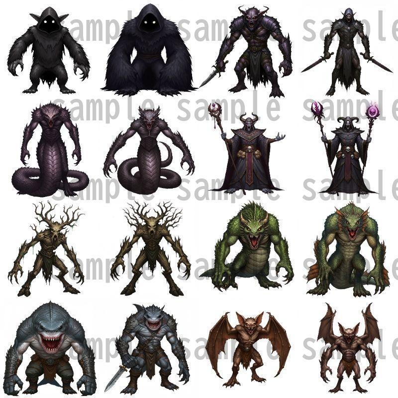 【694枚】モンスター(敵キャラ・モブ)立ち絵イラスト【著作権フリー素材】