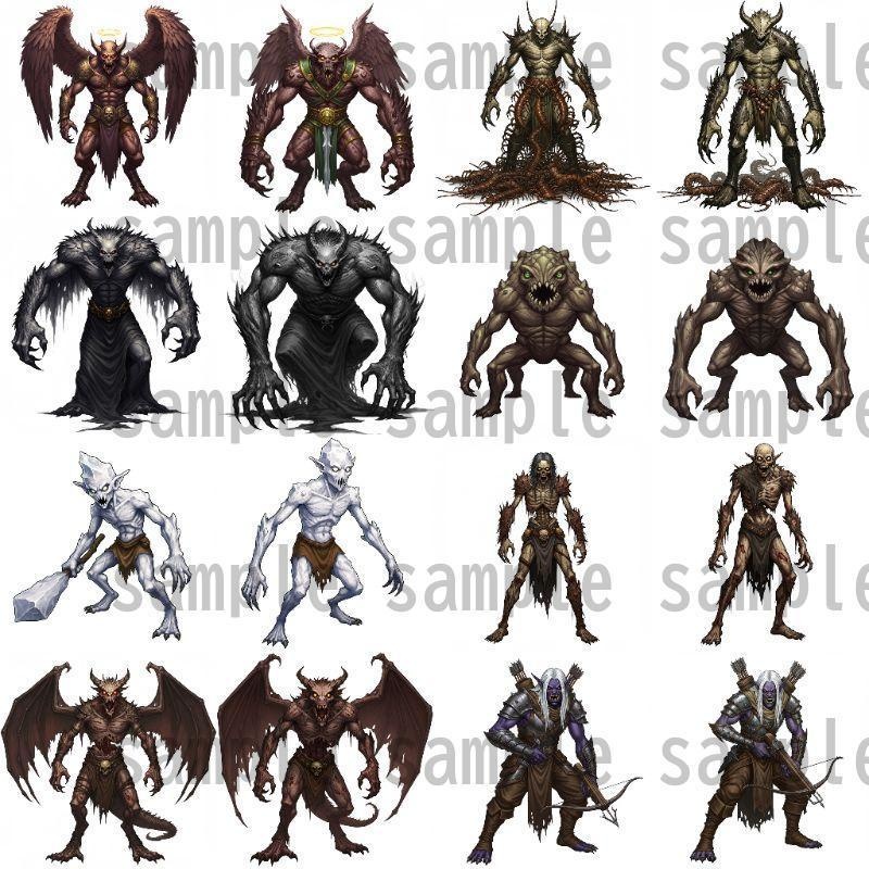 【694枚】モンスター(敵キャラ・モブ)立ち絵イラスト【著作権フリー素材】