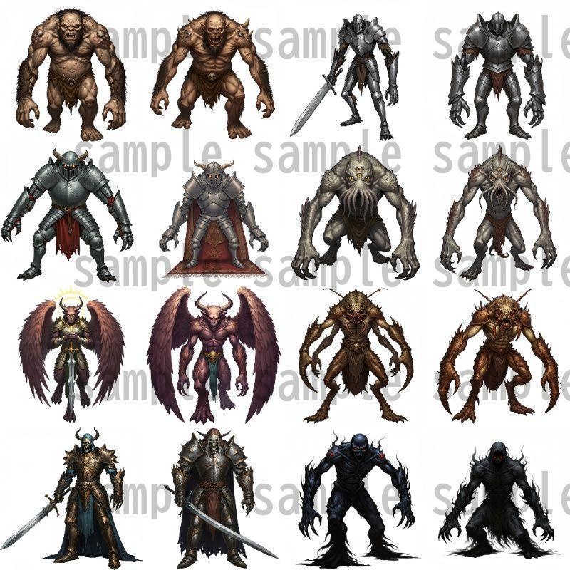 【694枚】モンスター(敵キャラ・モブ)立ち絵イラスト【著作権フリー素材】